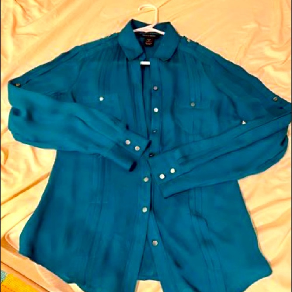 WHBM silk button down dress shirt size 0